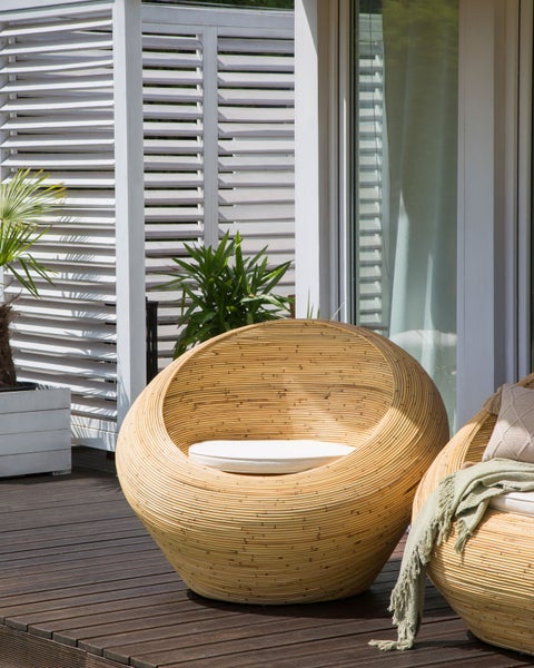 Gartensessel MAIORI Rattan Naturfarben