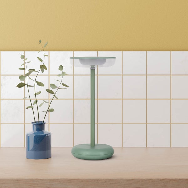 Akku-Tischleuchte PASI für Außen und Innen, aus Metall und Kunststoff in Mint, dimmbar, mit Touch- und Memory-Funktion, ca. 26 cm hoch