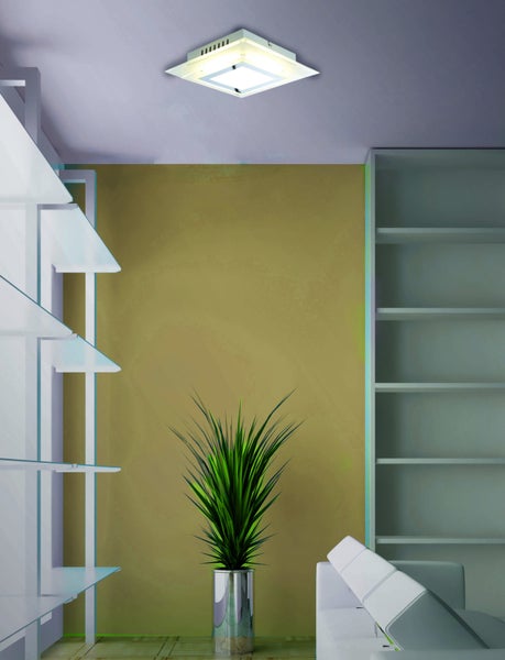 Technische Zeichnung einer Deckenleuchte mit den Maßen 280 mm x 280 mm x 75 mm.