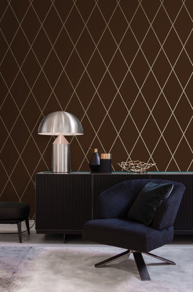 Origin Wallcoverings Tapete Karomuster Braun und Bronze - 53 cm x 10,05 m - 345717