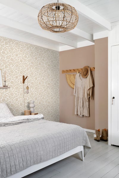 ESTAhome Tapete Blumenmuster Beige - 50 x 900 cm - 131511