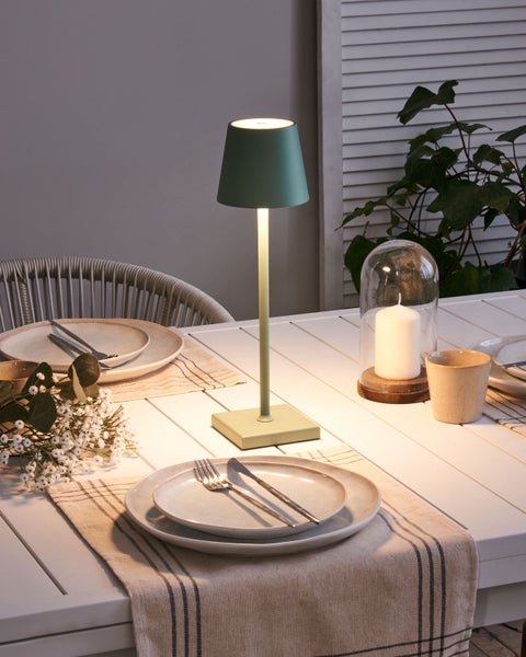 Kabellose LED Tischlampe BACEIRO mit Dimmer Grün