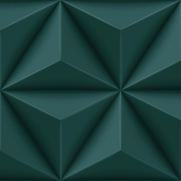 Origin Wallcoverings Tapete 3D-Muster Petrolblau - 53 cm x 10.05 m - 347817