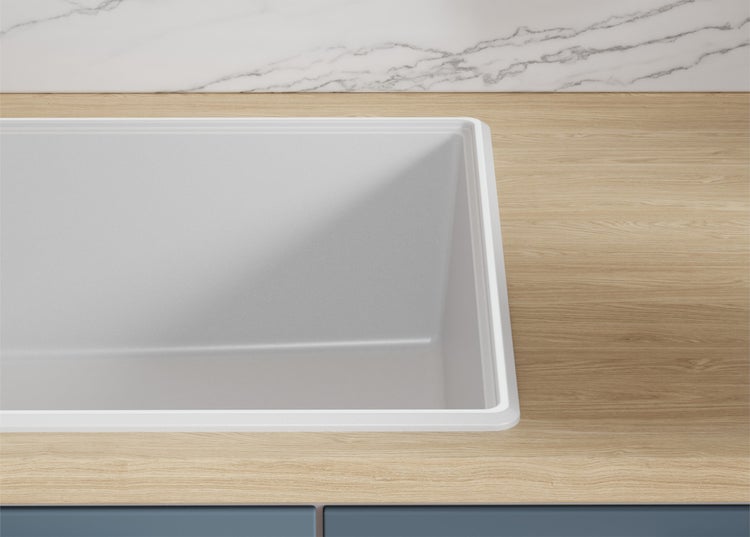 Eingebaute Spüle im Küchendesign