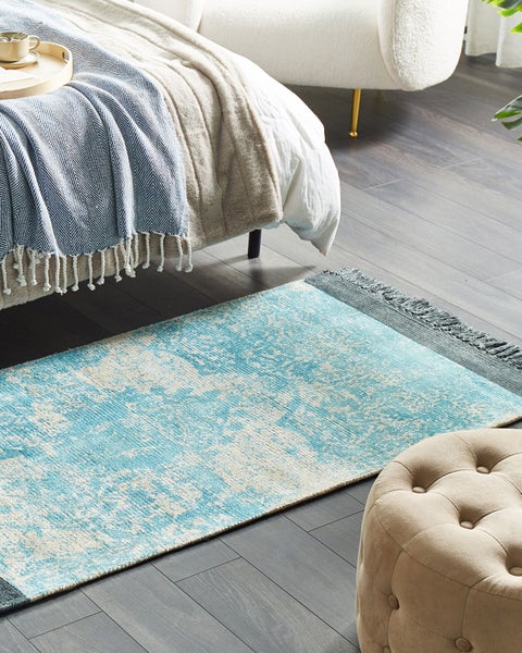 Teppich AKARSU Blau 80 x 150 cm Viskose