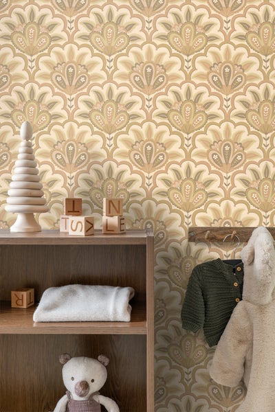 ESTAhome Tapete orientalisches Barockmotiv Sandbeige - 50 x 900 cm - 131035