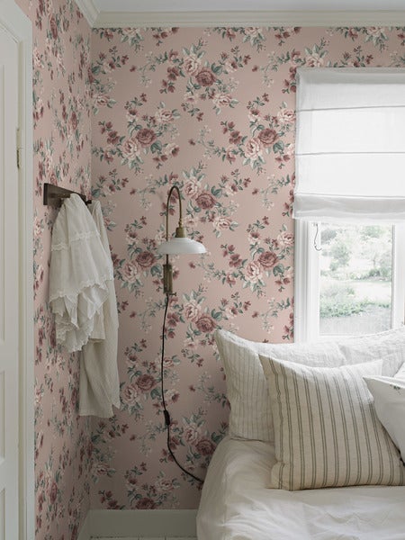 Borastapeter Tapete Blumen Rosa - 53 cm x 10.05 m - 660637