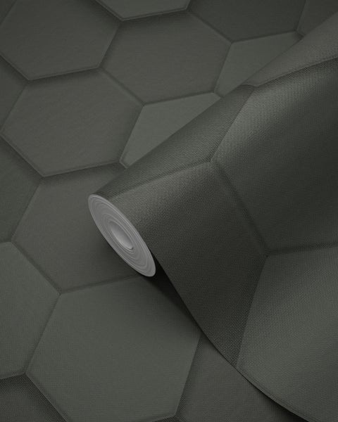 Origin Wallcoverings Tapete 3D Wabenmuster Schwarz - 53 cm x 10.05 m - 347854