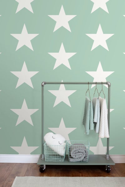 ESTAhome Tapete Sterne Mintgrün - 53 cm x 10.05 m - 128701