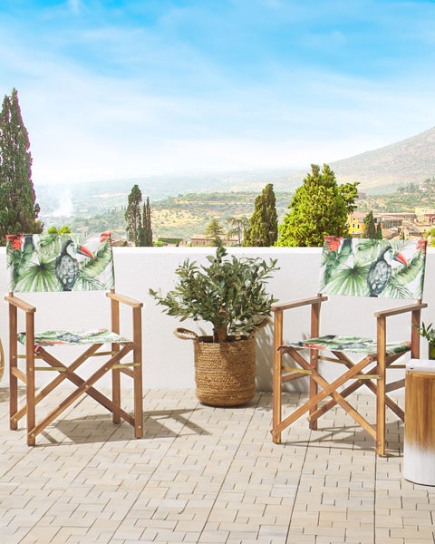 Gartenstuhl 2er Set CINE Akazienholz Grün
