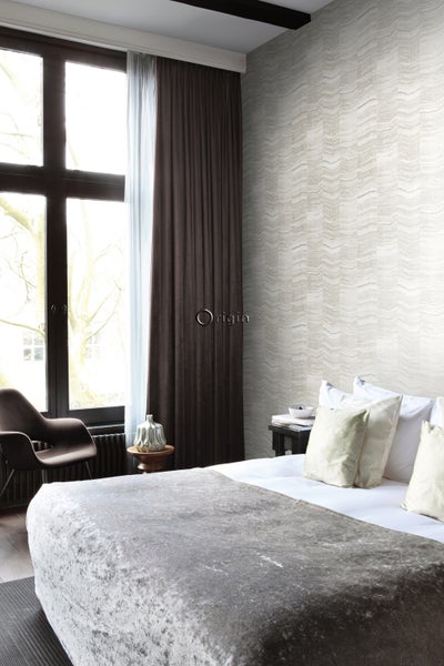 Origin Wallcoverings Tapete Zick-Zack-Mamorstreifen Beige - 53 cm x 10.05 m - 337245