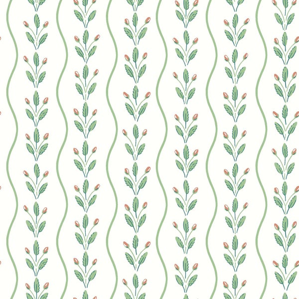 Borastapeter Tapete Blumen Grün - 53 cm x 10.05 m - 662630