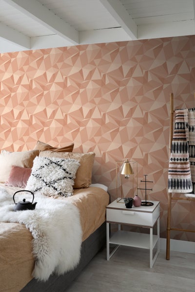 Sanders und Sanders Tapete 3D-Muster Terrakottarosa - 50 x 900 cm - 935273