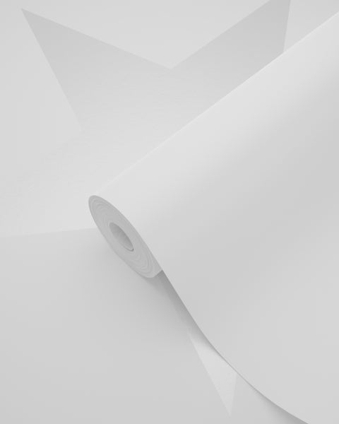 Origin Wallcoverings Tapete großer Stern Weiß und Silbergrau - 53 cm x 10.05 m - 347503