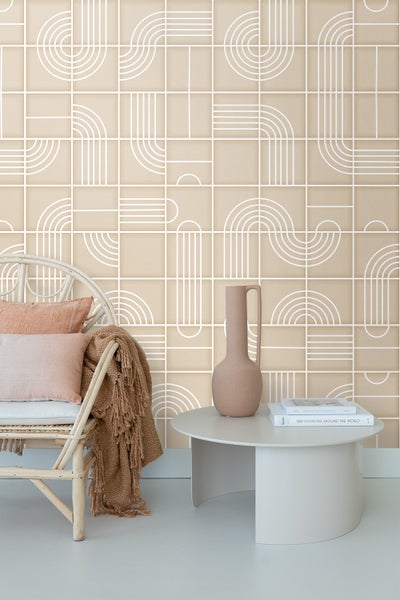 ESTAhome Fototapete 3D-Muster Beige - 150 x 279 cm - 159363