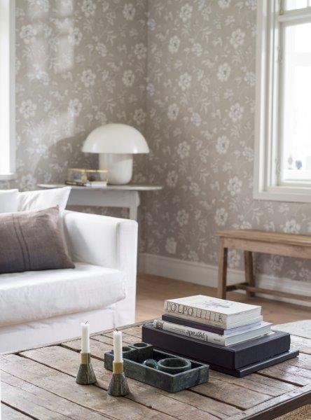 Borastapeter Tapete Blumen Beige - 53 cm x 10.05 m - 660411