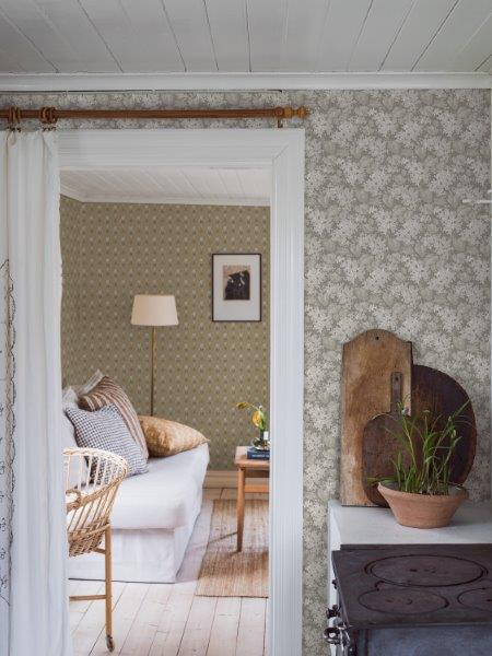 Borastapeter Tapete Blumen Grau - 53 cm x 10.05 m - 660003