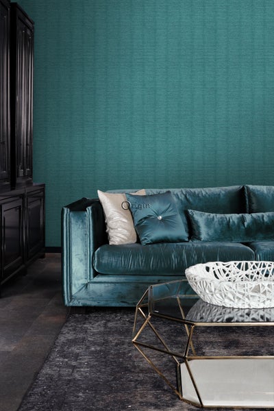 Origin Wallcoverings Tapete Leinen-Optik Meeresgrün - 53 cm x 10.05 m - 347380