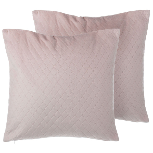Dekokissen 2er Set PASQUE Samtstoff 45 x 45 cm Rosa Ohne Muster