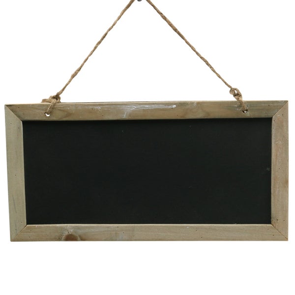 Hängende Schiefertafel mit Holzrahmen und Kordelaufhängung