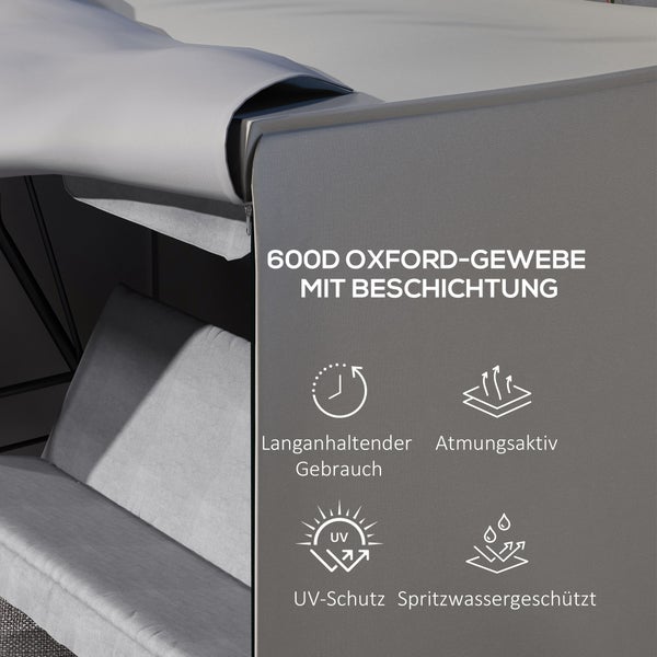 Outsunny Abdeckung für Gartenschaukel, Schutzhülle für Hollywoodschaukel, 205 x 124 x 164 cm, Oxford, Grau