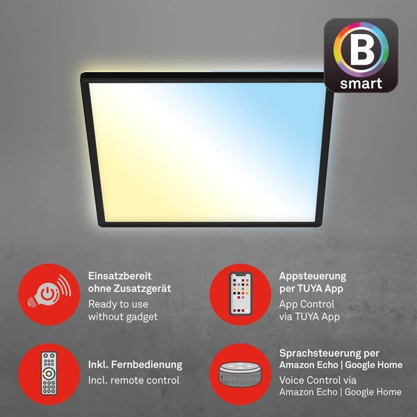 LED Panel App Steuerung WiFi Bluetooth CCT 22 W schwarz Kunststoff Briloner