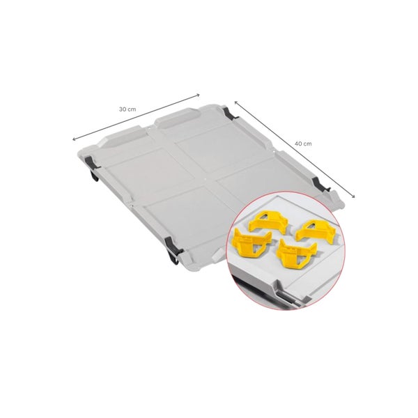 PROREGAL Spar Set 5x Eurobox Nextgen Economy Mit Auflagedeckel & 4x Schiebeschnappverschlüsse Gelb Griffe Geschlossen HxBxT 17 x 30 x 40 cm 16 Liter