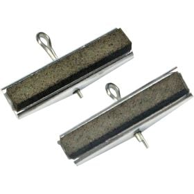 Zwei Ersatz Bremsbeläge für Fahrräder mit Metallhalterung und Befestigungsschraube