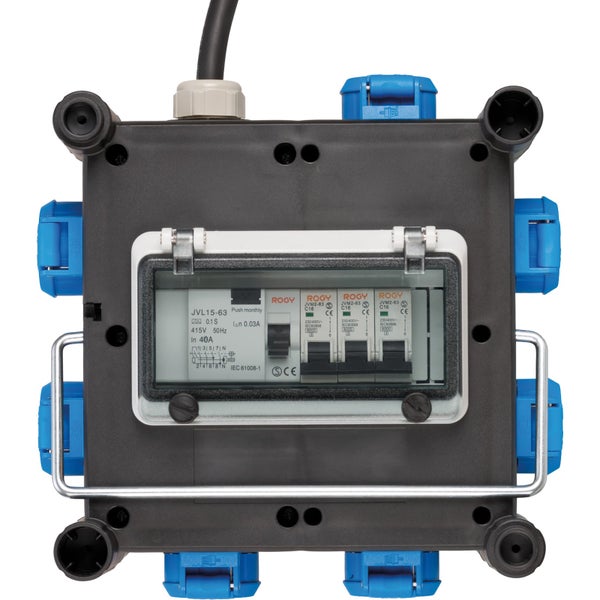 Stromverteilerkasten mit Sicherungen und Anschlüssen