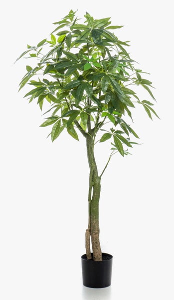 Künstlicher Rittersporn mit blauen Blüten und grünen Knospen.