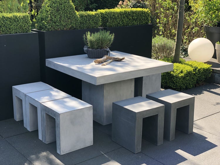Cube Sitzwürfel Hocker Beistelltisch anthrazit