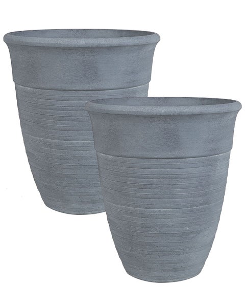 Set mit 2 Blumentöpfen KATALIMA 50 cm Grau