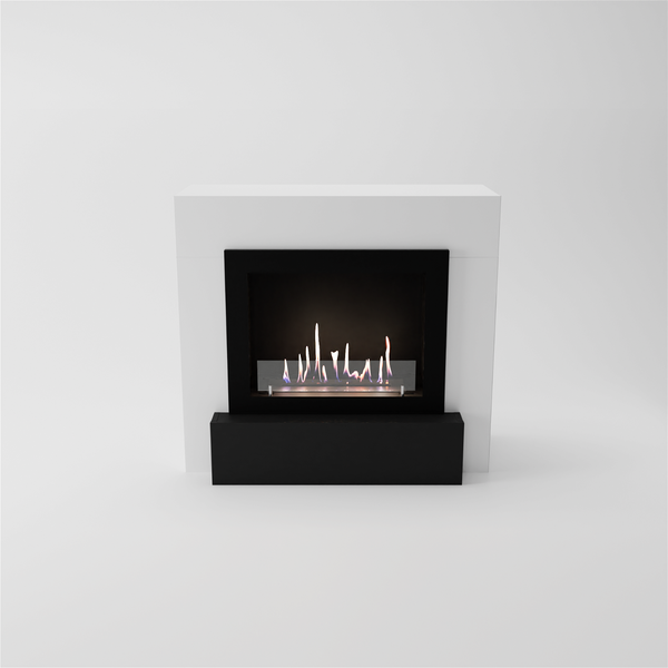 GLOW FIRE Ethanol Kamin 'Odda' | Ethanolofen in weiß mit 3 Std. Brenndauer und 2 KW Heizleistung | BxHxT: 99x90x45 cm
