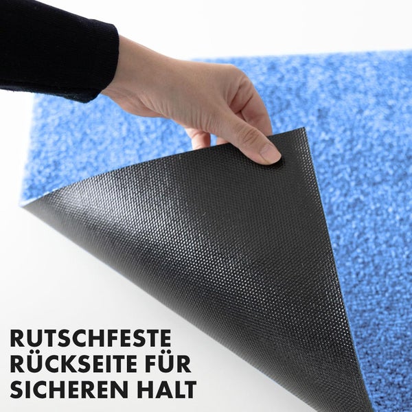 FLOORDIREKT Fußmatte Domenico - stilvolle & praktische Schmutzfangmatte - Blau - 50 x 80 cm