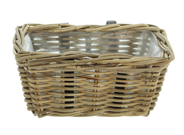 FRANK FLECHTWAREN | Balkonpflanzer Rattan, klein, RATTAN, 30 x 18 x 16 cm