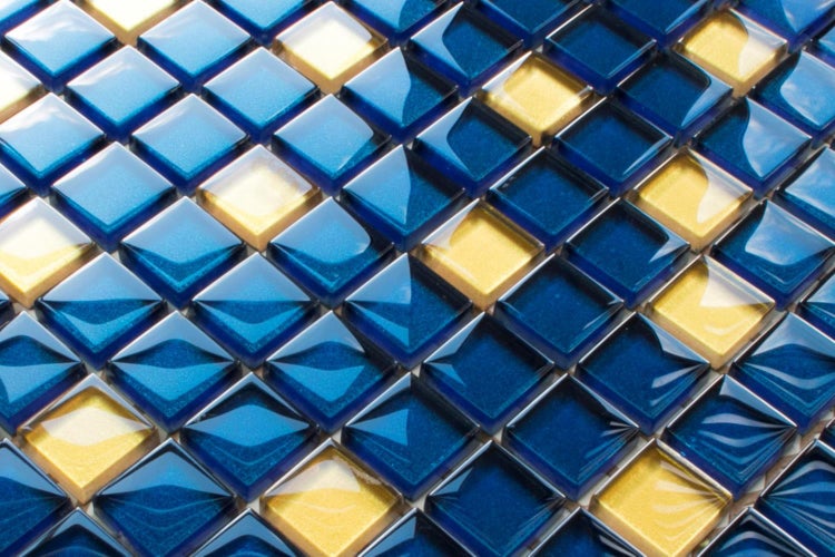Glasmosaik auf Netz für Bad und Küche 30cm x 30cm  - Starry sky
