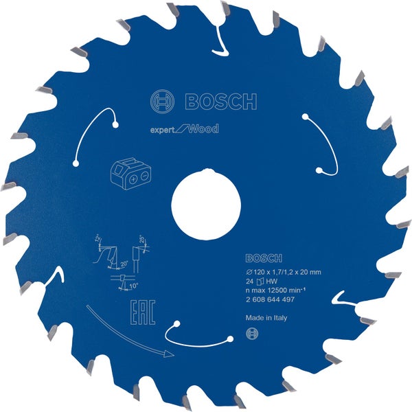 Bosch Kreissägeblatt Expert for Wood für Akku-Handkreissägen 120 x 1,7 x 20 mm 24 - 2608644497