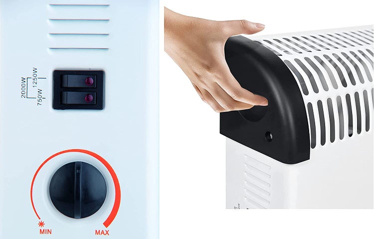 JUNG Alpin Konvektor Heizung Elektrisch mit Thermostat, 2000 Watt, Energiesparend, Mobile Elektroheizung für Räume bis 30m², Elektrisches Heizgerät Mobil