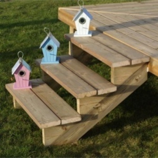 Treppenwange 3 Stufen aus KDI Holz für Gartentreppe, Außentreppe, Terrassentreppe n-Höhe 51cm