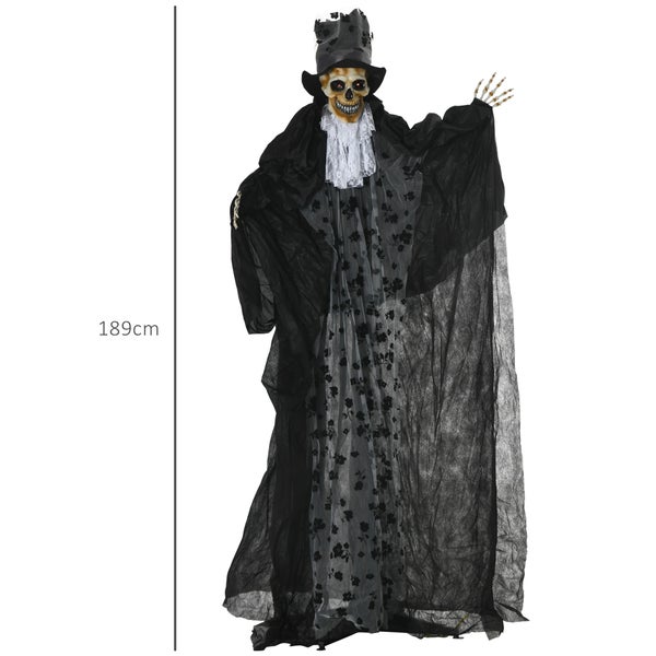 Outsunny Halloween-Dekoration, 125L x 65B x 189H cm, Polyester, Schwarz