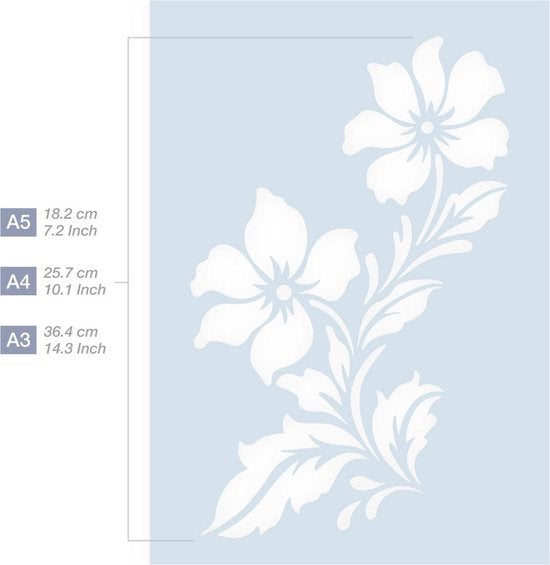 QBIX Blumenschablone - A4 Größe - Kunststoff - Schablone