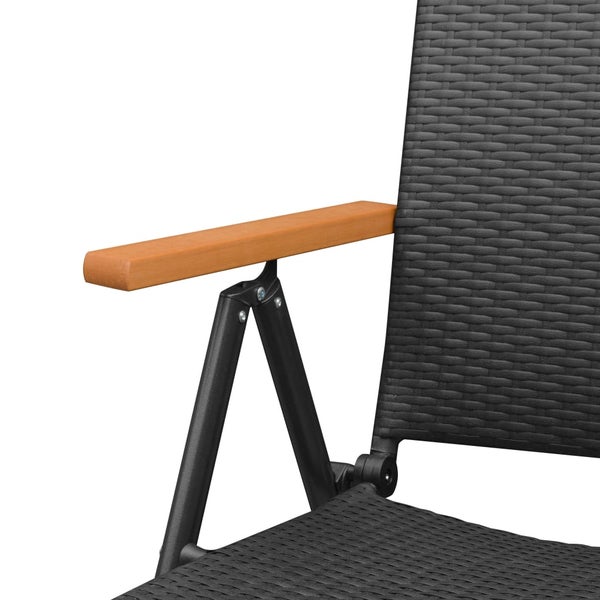 Gartensessel aus Rattan mit Armlehnen aus Holz