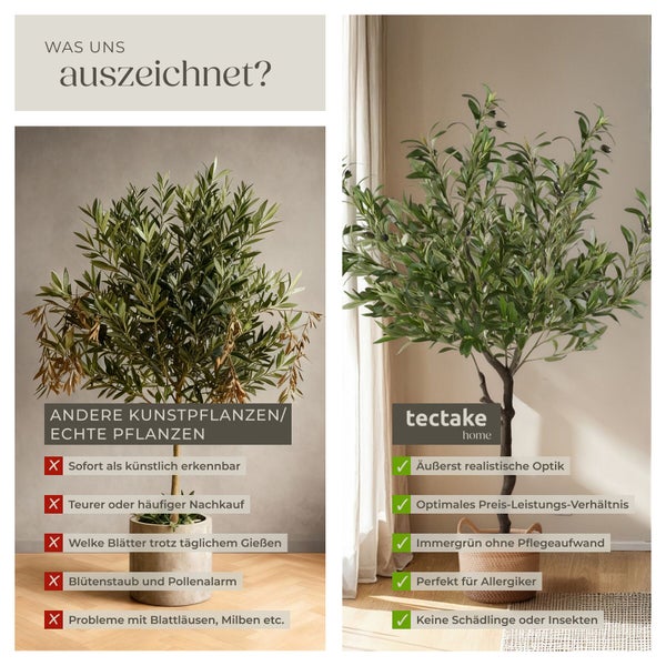Künstlicher Olivenbaum tectake Oleand stabiler