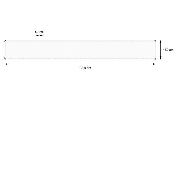 ECD Germany Abdeckplane Gewebeplane mit Ösen 1,5x12m 18m² 180g/m² Weiß, Polyethylen Schimmelresistent Wasserdicht Reißfest Schutzplane Bootsplane Gartenplane Holzplane Plane für Gartenmöbel Pool Auto