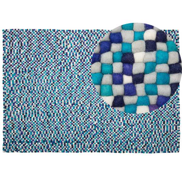 Teppich AMDO Marineblau 160 x 230 cm Wolle