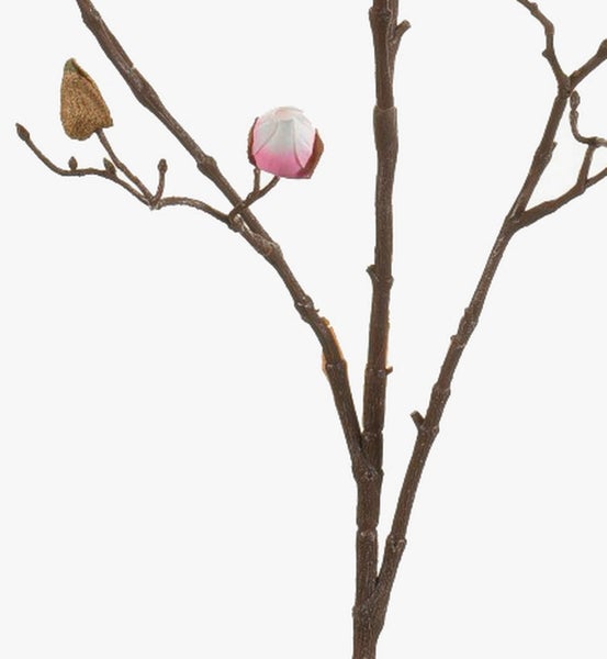Künstliche Nelke in Rosa mit grünem Stiel.