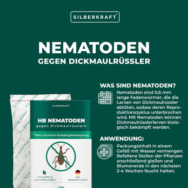 HB-Nematoden gegen Larven von Dickmaulrüssler, Gartenlaubkäfer, Junikäfer, Maikäfer, Japankäfer, Purzelkäfer & Maiswurzelbohrer – biologische Schädlingsbekämpfung für Garten & Topfpflanzen 50 Mio