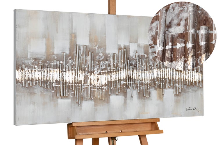 Handgemaltes Gemälde Acrylfarbe 120x60cm Grau