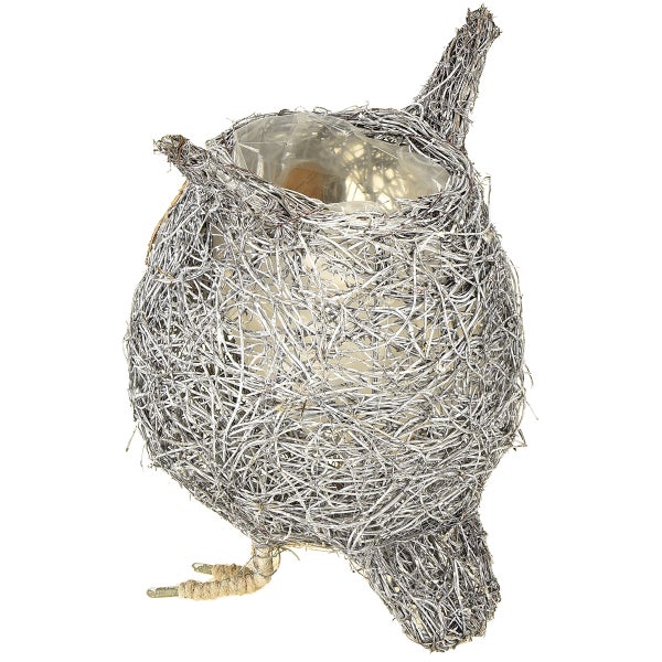 Dekorative Eule aus Drahtgeflecht als Gartendekoration