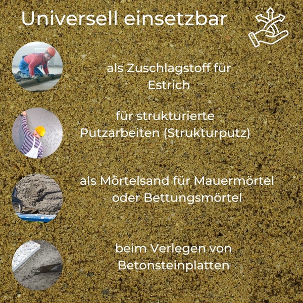 Estrichsand 25 Kg 0 - 4 mm Quarzsand Sand Zuschlagstoff für Estrich für Stukturputz Mörtelsand Estrichsand verdichten